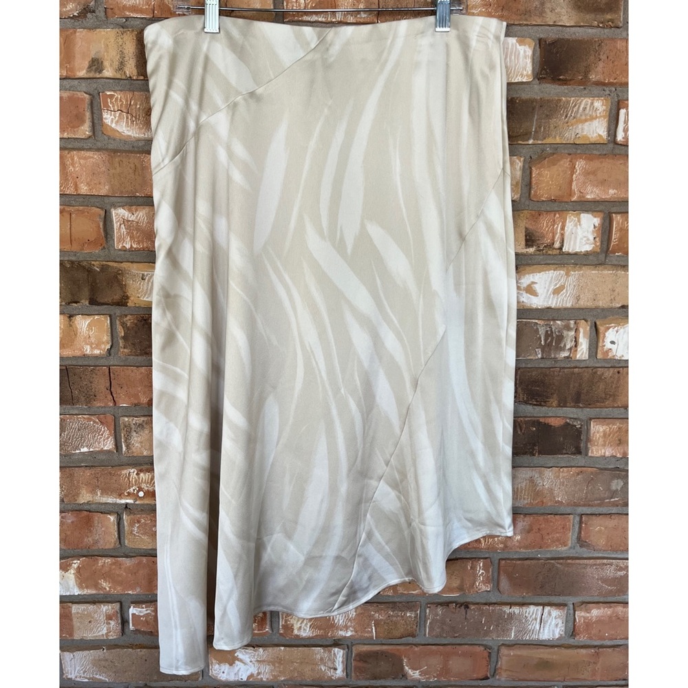 Alfani Women’s Cream Zebra Print Asymmetrical Hem Midi A-Line Skirt Size…